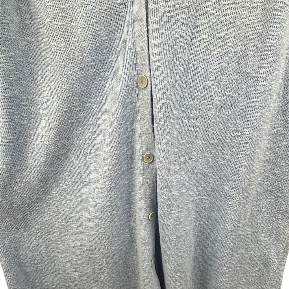 Eileen Fisher Linen Longline Button Front Women’s Cardigan Size Large Light Blue - Picture 5 of 10